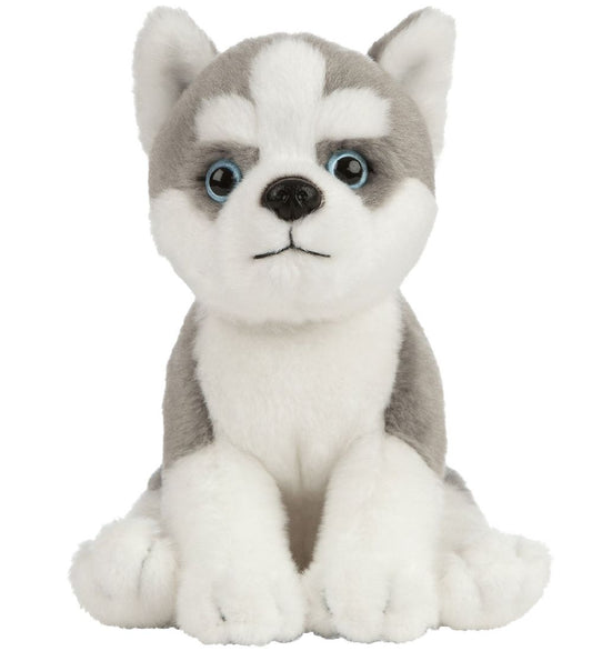 Living Nature Knuffel - 17x7 cm - Husky Puppy - Grijs/Wit - Living Nature - OneSize - Knuffels