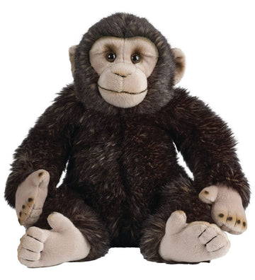 Living Nature Knuffel - 25x13 cm - Chimpansee - Bruin - Living Nature - OneSize - Knuffels
