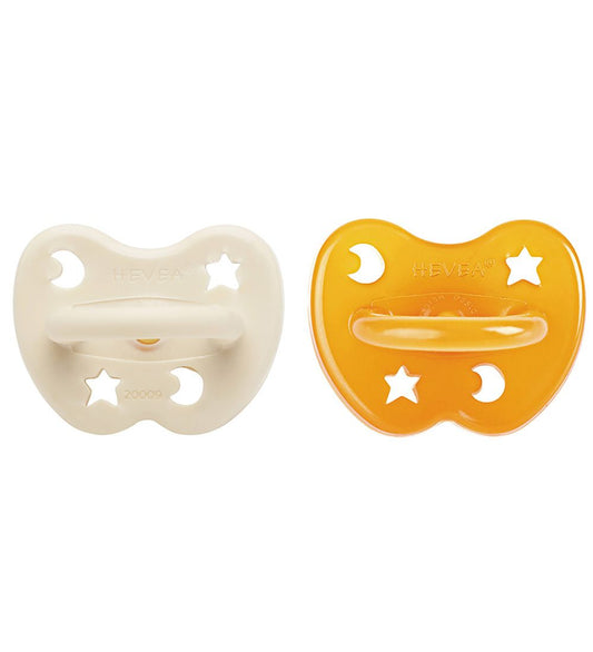 Hevea Fopspenen - 3-36 mnd. - 2-pack - Natuurlijk Rubber - Melkw - Hevea - OneSize - Fopspenen