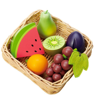 Tender Leaf Houten Speelgoed - Mand met fruit - Tender Leaf - OneSize - Speelgoedeten