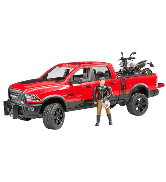 Bruder Auto - RAM 2500 m. Ducati Scrambler-motorfiets - 02502 - Bruder - OneSize - Auto´s