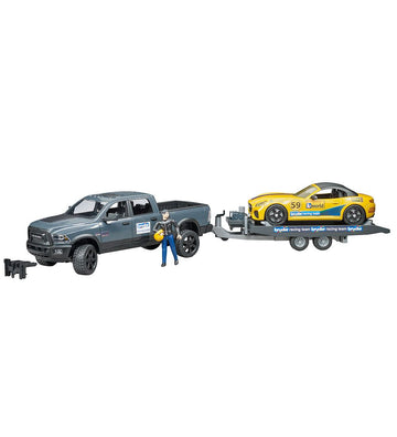 Bruder Auto's - RAM 2500 en Roadster m. Aanhangwagen en figuur - - Bruder - OneSize - Auto´s