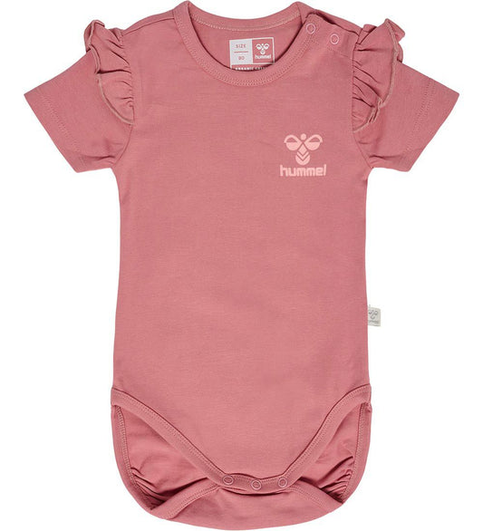 Hummel Romper s/s - hmlTalya Ruffle - Mesa Rose - Hummel - 56 - Rompers Korte Mouw