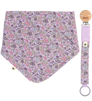 BIBS X Liberty Cadeauset - Babyslabbetje/Speenketting - Bloemen  - BIBS - OneSize - Kwijlsjaaltjes