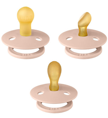 BIBS Colour Fopspenen - 3-pack - Maat 1 - Natuurlijk Rubber - Bl - BIBS - 0-6 mnd - Fopspenen
