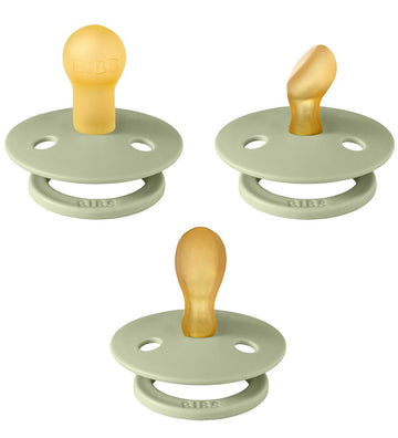 BIBS Colour Fopspenen - 3-pack - Maat 1 - Natuurlijk Rubber - Sa - BIBS - 0-6 mnd - Fopspenen