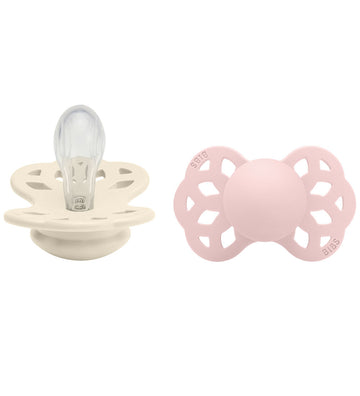 BIBS Infinity Fopspenen - 2-pack - Maat 1 - Symmetrisch - Ivory/ - BIBS - 0-6 mnd - Fopspenen