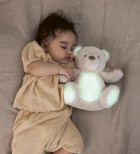 Teddykompaniet Knuffel - Lichtgevend Beer - 23 cm - Grijs - Teddykompaniet - OneSize - Knuffels