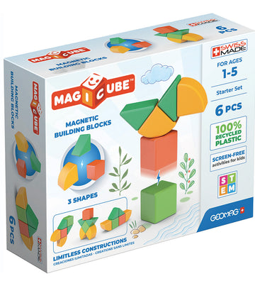 Geomag Magneetset - Magicube 3 Shapes Gerecycled - 6 Onderdelen - Geomag - OneSize - Magnetisch speelgoed