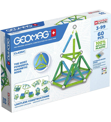 Geomag Magneetset - Classic+ Gerecycled - 60 Onderdelen - Geomag - OneSize - Magnetisch speelgoed