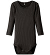 Name It Romper l/s - Rib - Noos - NbfKab - Zwart - Name It - 50 - Rompers Lange Mouw