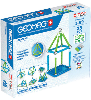 Geomag Magneetset - Classic+ Gerecycled - 25 Onderdelen - Geomag - OneSize - Magnetisch speelgoed