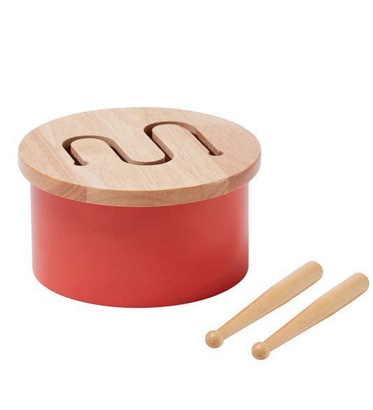 Kids Concept Houten Speelgoed - Trommel Mini - 16,5 x 9 cm - Roo - Kids Concept - OneSize - Muziekinstrumenten