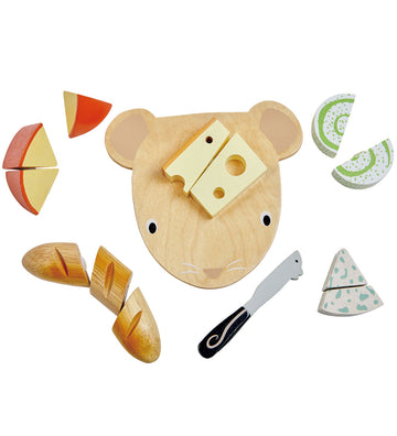 Tender Leaf Houten Speelgoed - Snijplank met kaas - 15 Onderdele - Tender Leaf - OneSize - Speelgoedeten