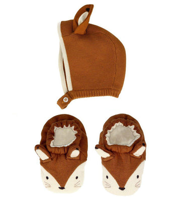 Meri Meri Set - Kruipschoenen/Babymuts - Vos - Meri Meri - OneSize - Babymutsen