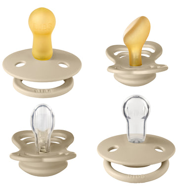 BIBS Probeer het Fopspenen - 4-pack - Maat 1 - Natuurlijk Rubber - BIBS - OneSize - Fopspenen