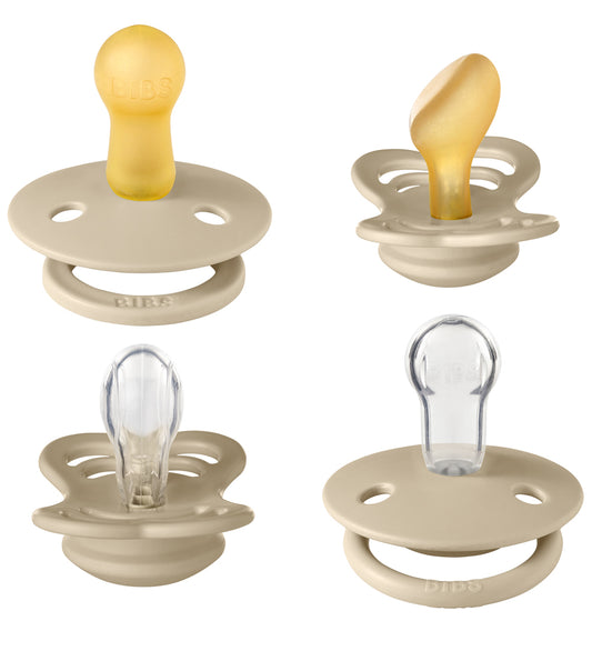 BIBS Probeer het Fopspenen - 4-pack - Maat 1 - Natuurlijk Rubber - BIBS - OneSize - Fopspenen