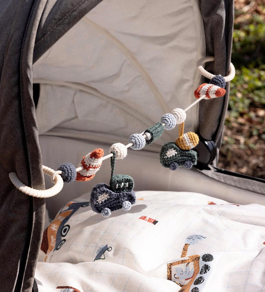 Sebra Kinderwagenspanner - Gehaakt - Drukke Bouwers - Sebra - OneSize - Kinderwagenspanners