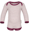 Engel Romper l/s - Wol/Zijde - Natural/Orchid - Engel - 62/68 - Rompers Lange Mouw