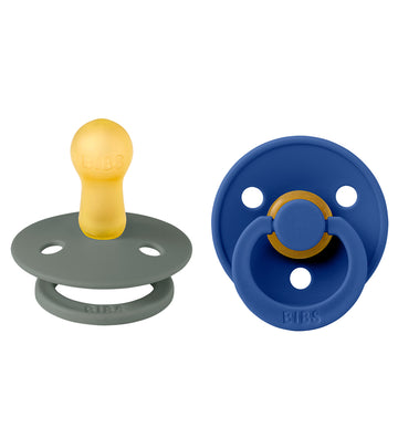 BIBS Colour Fopspenen - 2-pack - Maat 2 - Rond - Den/Korenbloem - BIBS - OneSize - Fopspenen