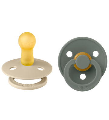 BIBS Colour Fopspenen - 2-pack - Maat 2 - Rond - Vanilla/Den - BIBS - OneSize - Fopspenen