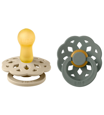 BIBS Bohemen Fopspenen - 2-pack - Maat 1 - Rond - Vanilla/Genen - BIBS - OneSize - Fopspenen