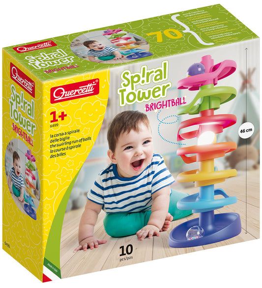 Quercetti Knikkerbaan - Spiral Toren - Brightball - 10 Onderdele - Quercetti - OneSize - Knikkerbanen