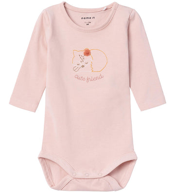 Name It Romper l/s - NbfOhra - Rose Smoke m. Kat - Name It - 56 - Rompers Lange Mouw