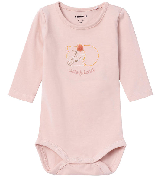 Name It Romper l/s - NbfOhra - Rose Smoke m. Kat - Name It - 56 - Rompers Lange Mouw