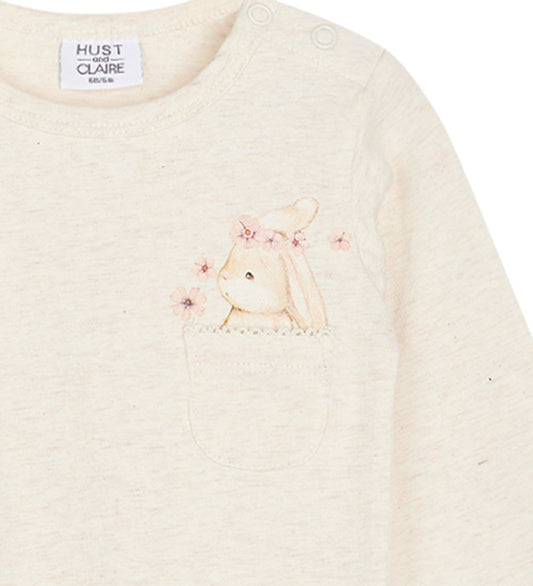 Hust and Claire Romper l/s - Barina - Fluistermelange - Hust and Claire - 1 jaar (80) - Rompers Lange Mouw