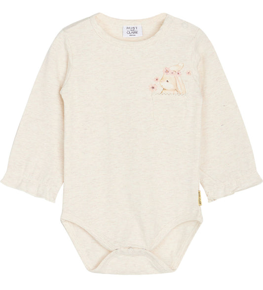 Hust and Claire Romper l/s - Barina - Fluistermelange - Hust and Claire - 1 jaar (80) - Rompers Lange Mouw