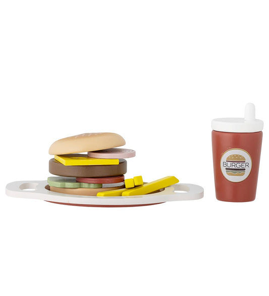 Bloomingville Mini Speelgoedeten - Jools - Burger - 13 Onderdele - Bloomingville - OneSize - Speelgoedeten