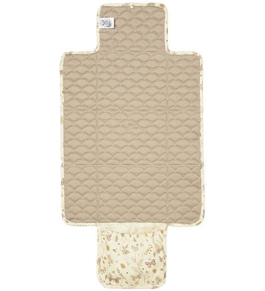 Cam Cam Verschoonmatje - 70x44 cm - Beige m. Bladen/Zo - Cam Cam - OneSize - Verschoonmatjes