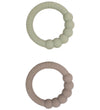 Filibabba Bijtring - Silicone - 2-pack - Warm Grey/Olie Green - Filibabba - OneSize - Bijtringen