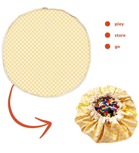 Play&Go Speelmat - Ø: 140 Cm - Vichy Yellow - Play&Go - OneSize - Speelmaten