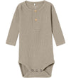 Name It Romper l/s - Noos - Rib - NbmKab - Puur Kasjmier - Name It - 62 - Rompers Lange Mouw