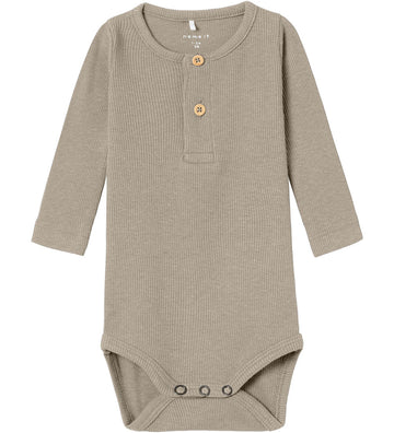 Name It Romper l/s - Noos - Rib - NbmKab - Puur Kasjmier - Name It - 62 - Rompers Lange Mouw