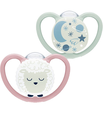 Nuk Fopspenen - 2-pack - Space Night - Roze/Groen - Nuk - 6-18 mnd - Fopspenen