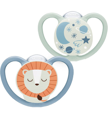 Nuk Fopspenen - 2-pack - Space Night - Blauw/Groen - Nuk - 6-18 mnd - Fopspenen