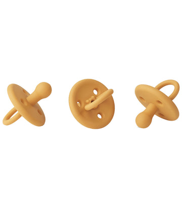 Liewood Fopspenen - Silicone - 3-pack - Maat 1 - Paula - Yellow  - Liewood - 6-36 mnd - Fopspenen