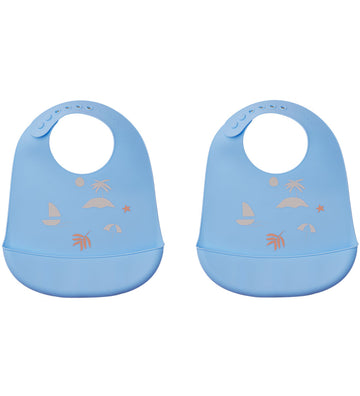 Liewood Slabbetjes - Silicone - 2-pack - Tilda - Seaside Sky Blu - Liewood - OneSize - Slabbetjes