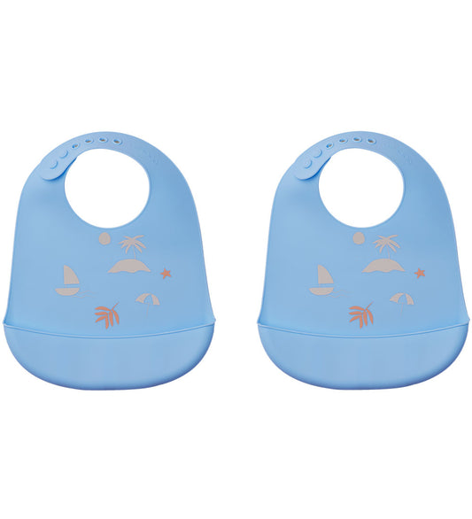 Liewood Slabbetjes - Silicone - 2-pack - Tilda - Seaside Sky Blu - Liewood - OneSize - Slabbetjes