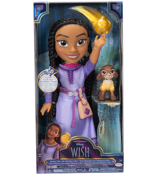 Disney Wens Pop m. Geluid - 38 cm - Asha - Disney Wish - OneSize - Poppen