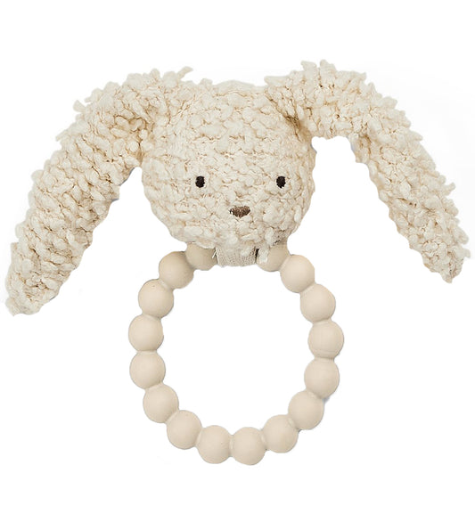 Smallstuff Bijtratel - Konijn - Silicone - Off White Bouclé - Smallstuff - OneSize - Bijtringen
