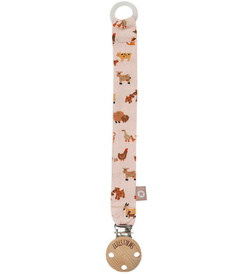 Smallstuff Speenketting - Roze m. Boerderij - Smallstuff - OneSize - Speenkettingen