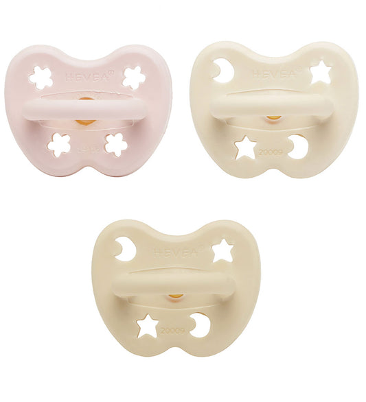 Hevea Fopspenen - 0-3 mnd. - 3-pack - Natuurlijk Rubber - Meisje - Hevea - 0-3 mnd - Fopspenen