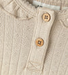 Lil' Atelier Romper l/s - Noos - NbfRachel - Mist m. Pointelle - Lil Atelier - 68 - Rompers Lange Mouw