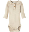 Lil' Atelier Romper l/s - Noos - NbfRachel - Mist m. Pointelle - Lil Atelier - 68 - Rompers Lange Mouw
