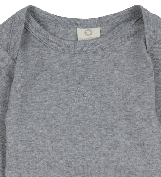 Smallstuff Romper l/s - Lichtgrijs Gevlekt - Smallstuff - 56 - Rompers Lange Mouw