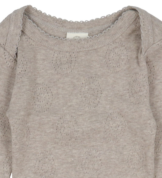 KleinsteLijk l/s - Nature Melange m. Pointelle - Smallstuff - 2 jaar (92) - Rompers Lange Mouw